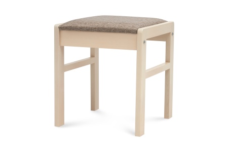 Табурет Модерн с мягкой крышкой выбеленная береза / темно-бежевый