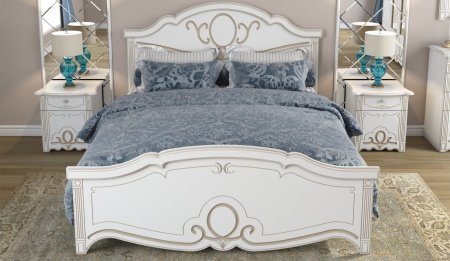 Спальный Гарнитур Барбара Белый/Патина Золото