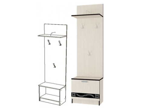 Обувница + Вешалка Линкольн ЛО-02 (0,6х2,2х0,32)