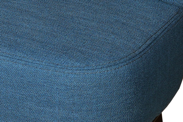 Кресло мягкое Жирон, синий/орех