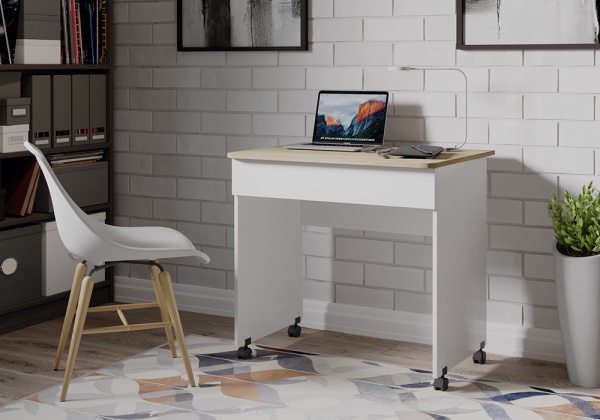 Компьютерный стол Diamond тип 2 дуб сонома / белый