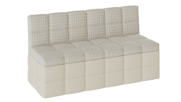 Скамья Прямая «Домино» (Кожзам светлый/ткань светлая)